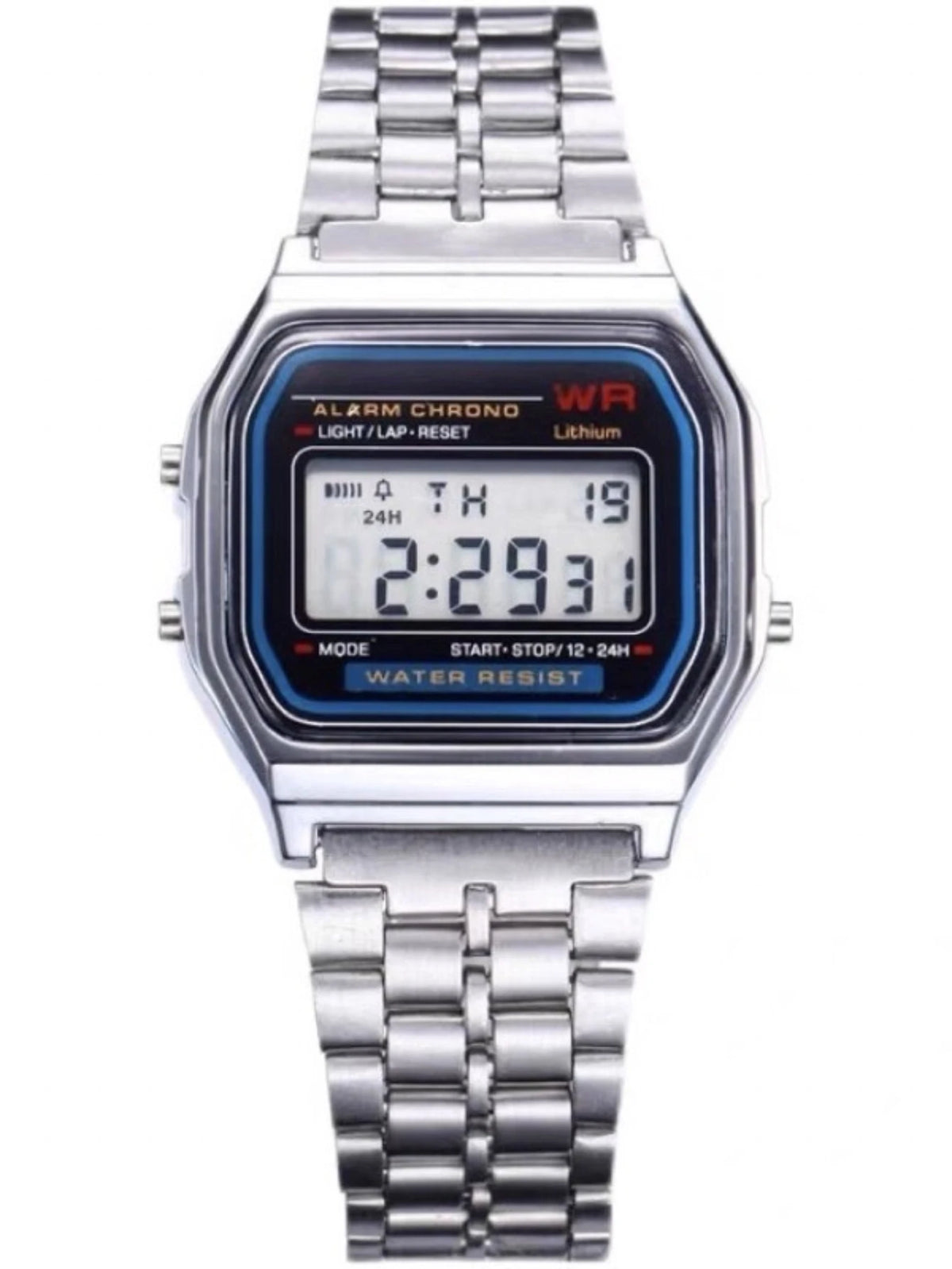 Relógio Vintage Pulseira de Metal Dourado Iluminado Cronógrafo Aço Inoxidável