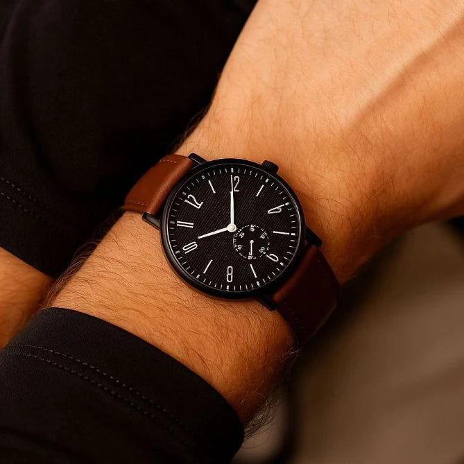 Relógio Masculino Premium Analógico – Estilo Casual com Pulseira Tipo Couro | Elegância e Conforto em um Só Acessório