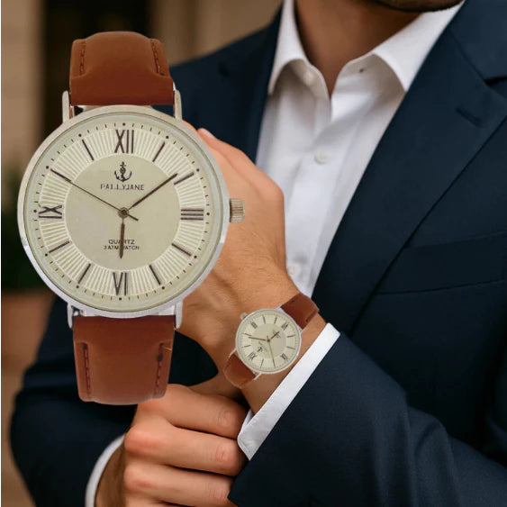 Relógio de Pulso Masculino Luxo – Quartzo Social Executivo com Pulseira de Couro | Unissex e À Prova D’Água