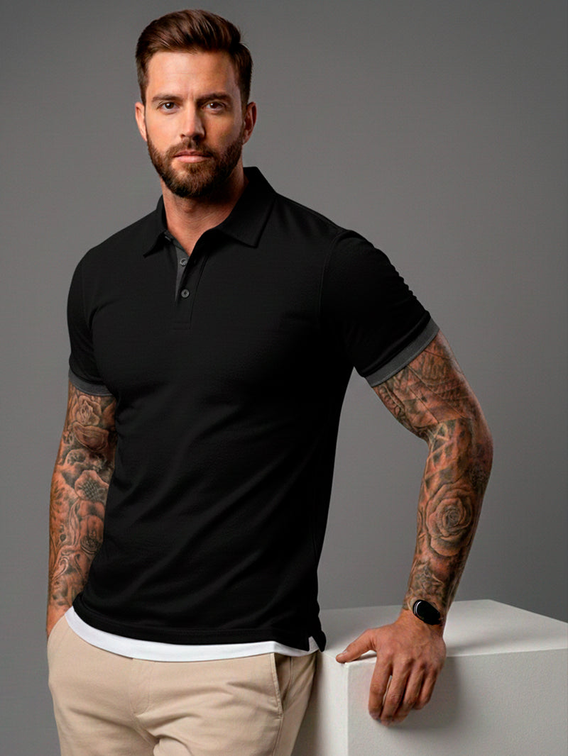 Camisa POLO Básica de Verão com Gola Clássica e Manga Curta Confortável e Respirável