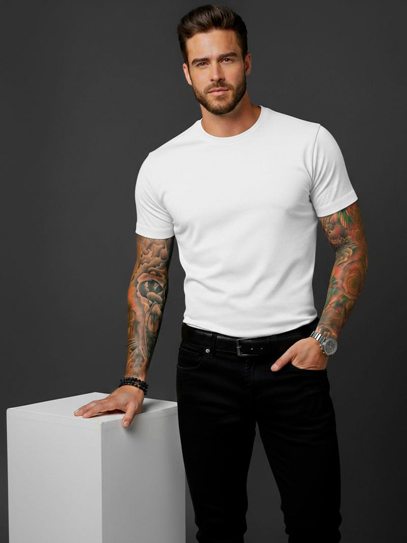 Camiseta Básica Premium – Malha Visco com Elastano