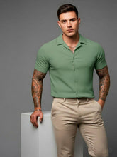 Camisa Verde Masculina Manga Curta