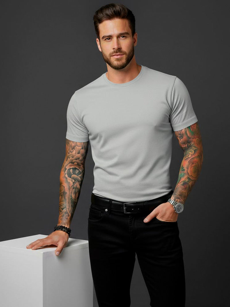 Camiseta Básica Premium – Malha Visco com Elastano