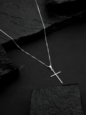 Corrente Masculina Veneziana Banhada a Prata 925 + Pingente Cruz