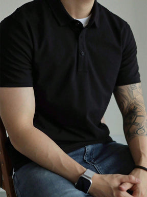 Camisa POLO Básica de Verão com Gola Clássica e Manga Curta Confortável e Respirável