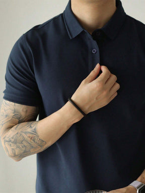 Camisa POLO Básica de Verão com Gola Clássica e Manga Curta Confortável e Respirável