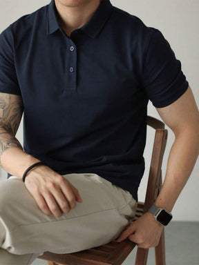 Camisa POLO Básica de Verão com Gola Clássica e Manga Curta Confortável e Respirável