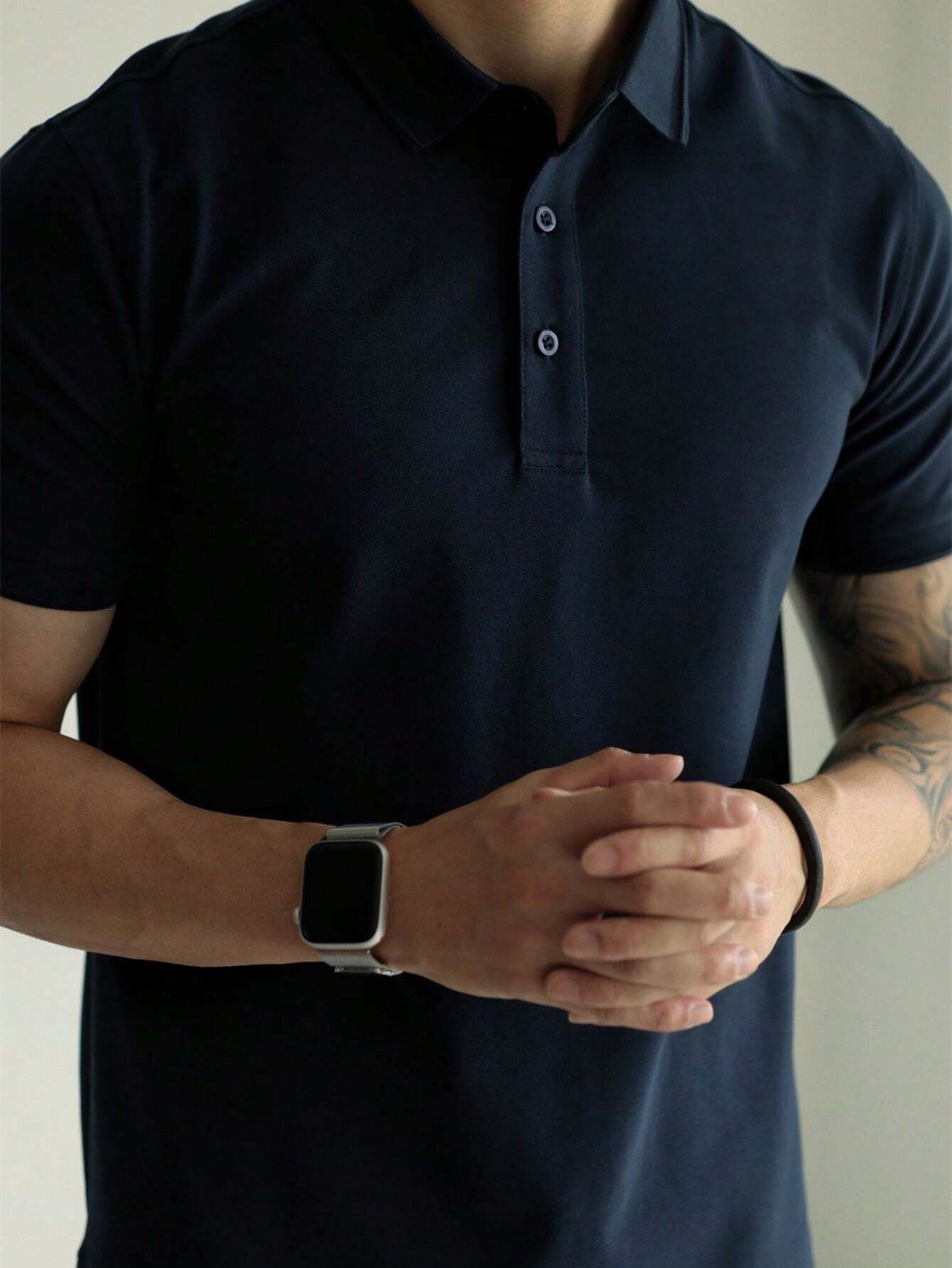 Camisa POLO Básica de Verão com Gola Clássica e Manga Curta Confortável e Respirável