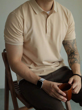 Camisa POLO Básica de Verão com Gola Clássica e Manga Curta Confortável e Respirável