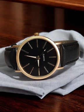 Relógio Social Masculino Premium – Analógico de Quartzo com Pulseira de Couro | Elegância e Sofisticação em Cada Detalhe