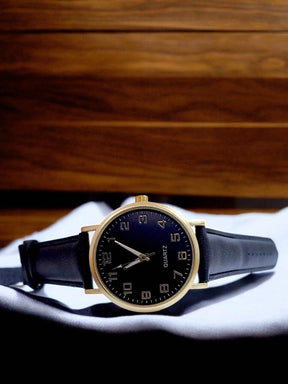 Relógio Social – Analógico de Quartzo com Pulseira de Couro Elegante