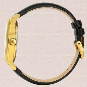 Relógio Masculino Champion – Quartzo Dourado com Pulseira de Couro | À Prova D’Água 50m | Estilo Casual e Sofisticado