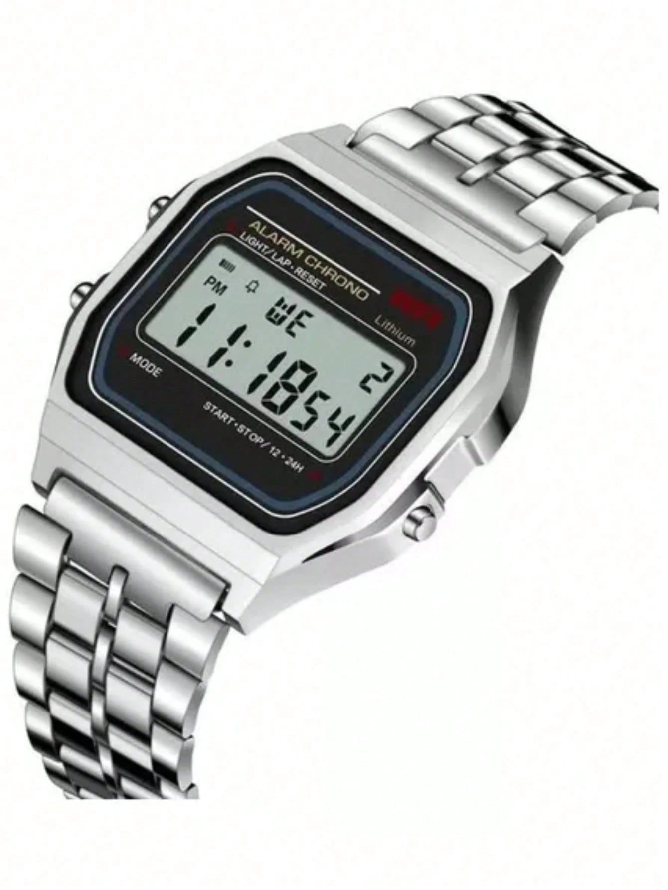 Relógio Vintage Pulseira de Metal Dourado Iluminado Cronógrafo Aço Inoxidável