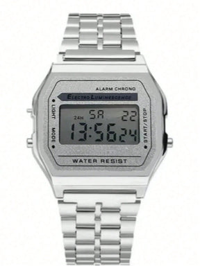 Relógio Vintage Pulseira de Metal Dourado Iluminado Cronógrafo Aço Inoxidável