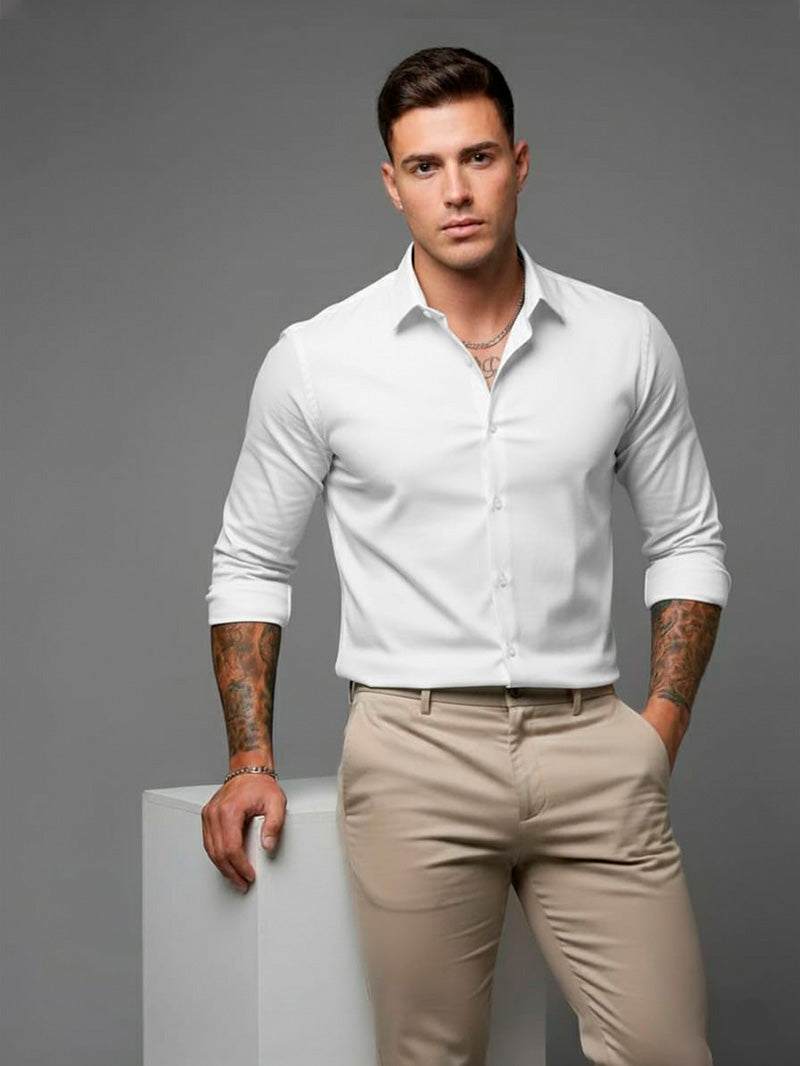 Camisa Social Masculina Slim Fit Manga Longa Listrada