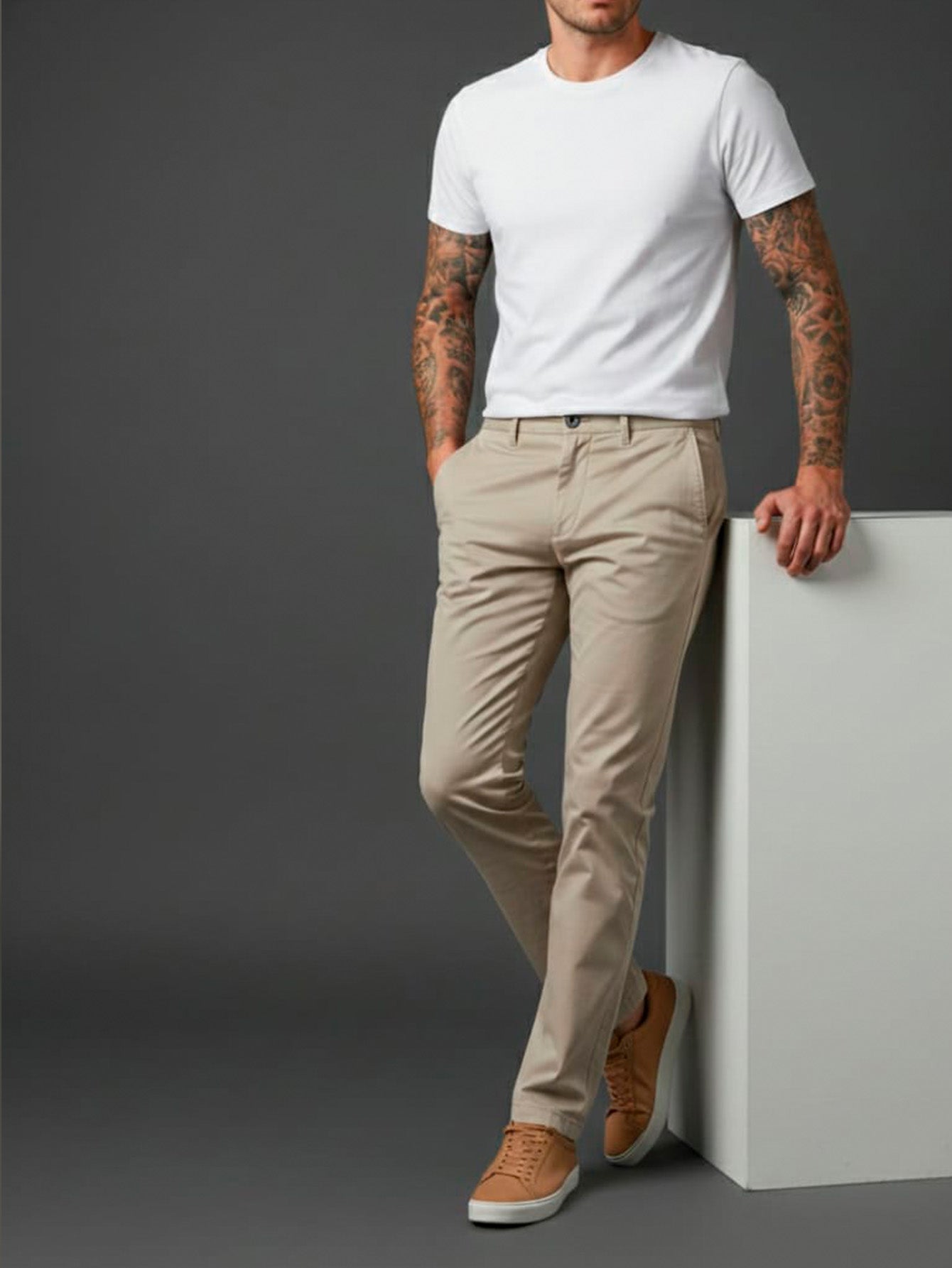 Calças Sarja Masculina Alfaiataria Esporte Fino