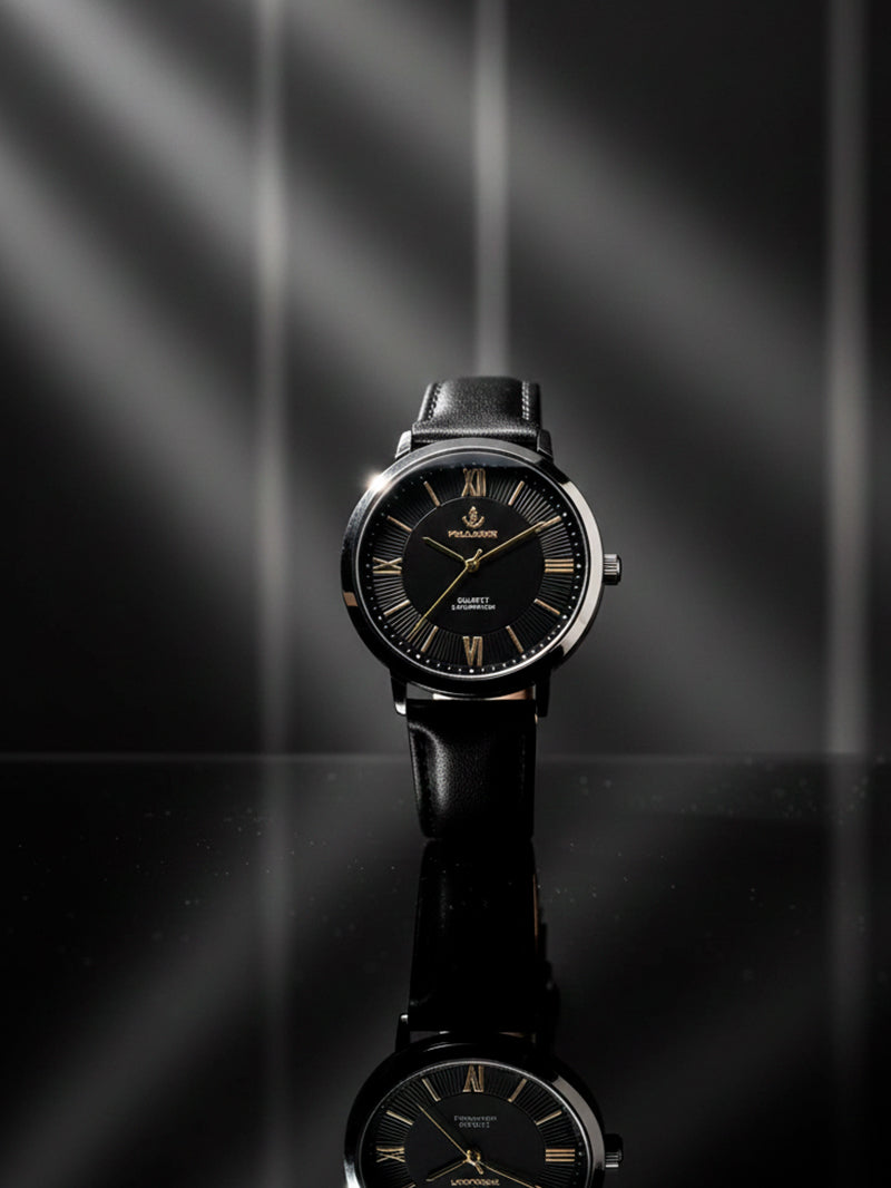 Relógio Masculino Pallyjane – Social e Elegante com Pulseira de Couro | À Prova D’Água e Cheio de Estilo