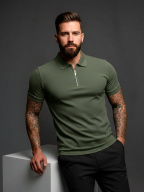 Camisa masculina de manga curta com gola polo