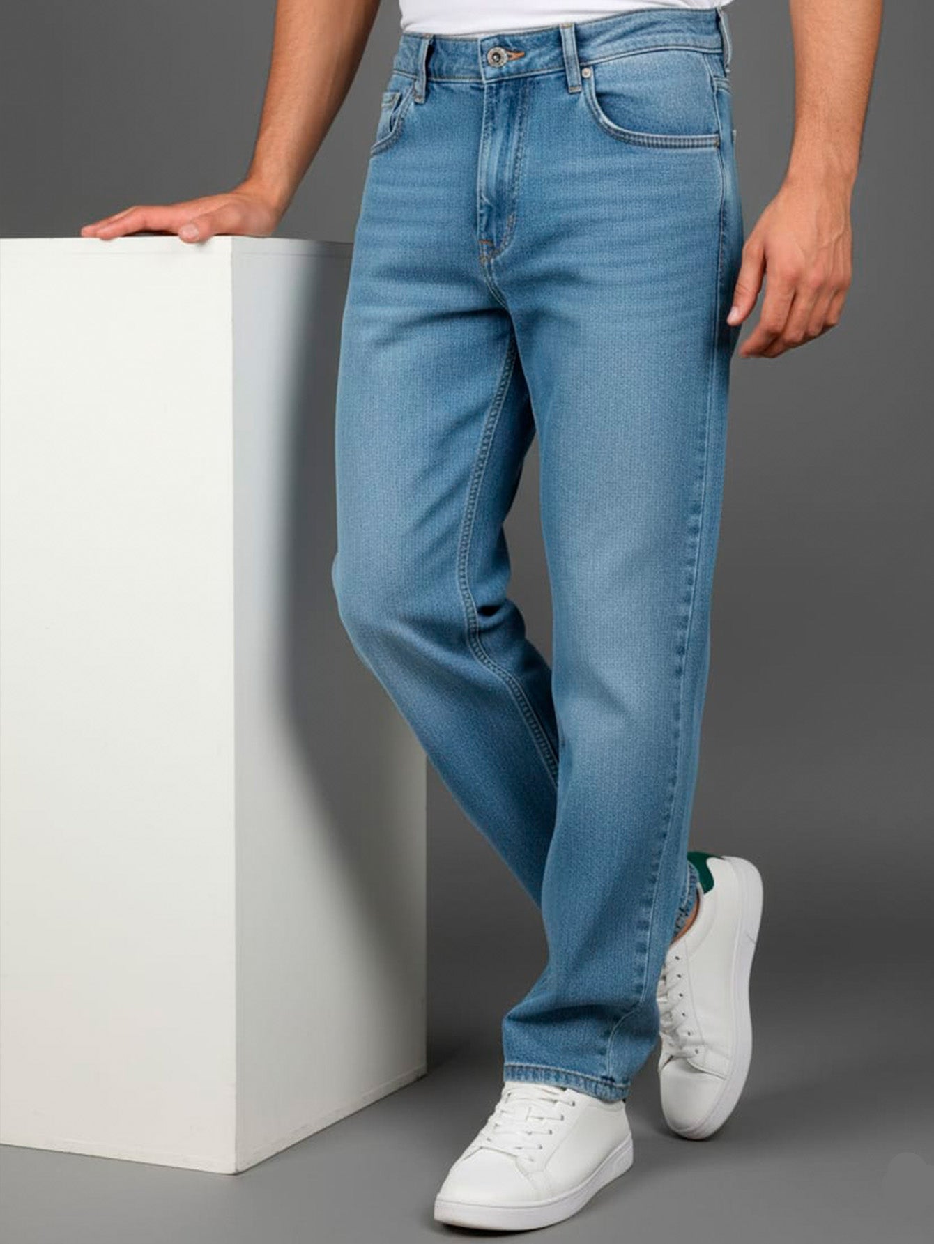 Calça Jeans Masculina Tradicional Vestir Reta Folgada Top Qualidade
