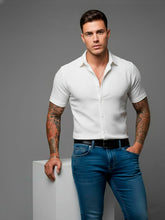 Camisa Casual de Manga Curta Slim Fit