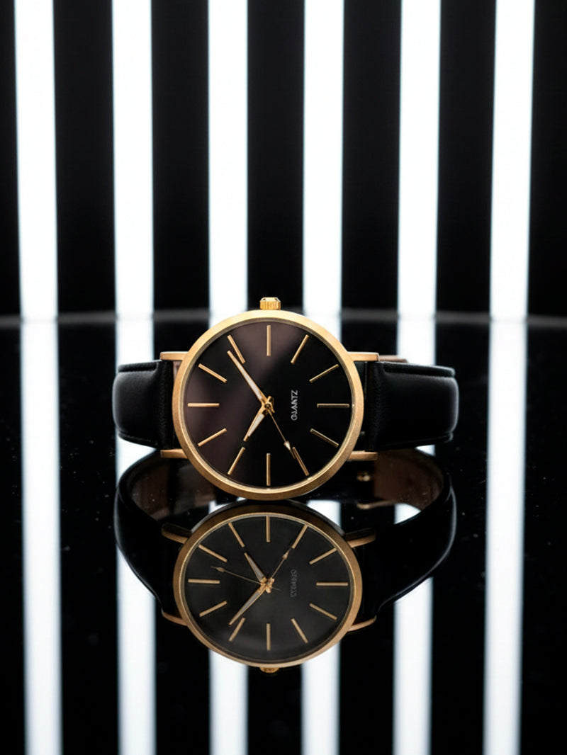 Relógio Social Masculino Premium – Analógico de Quartzo com Pulseira de Couro | Elegância e Sofisticação em Cada Detalhe