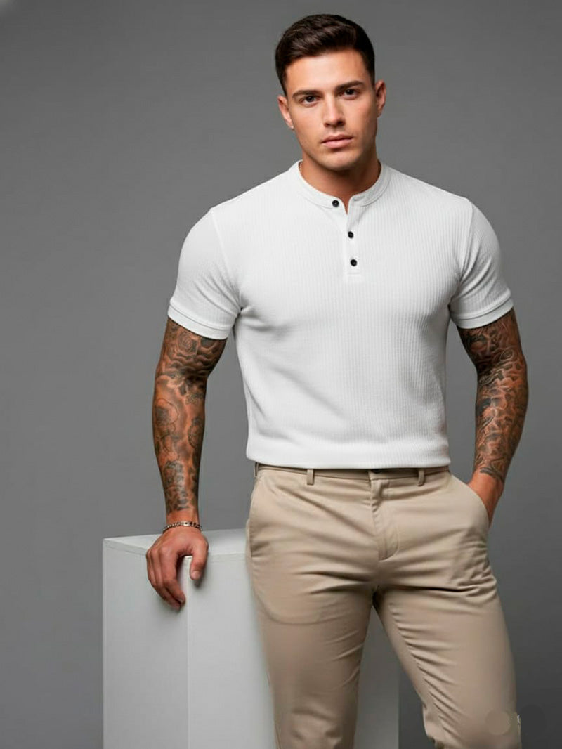 Homme Camisa Polo Gola Alta