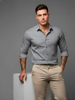 Camisa Social Masculina Slim Fit Manga Longa Listrada