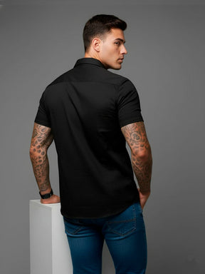 Camisa casual de manga curta com botões