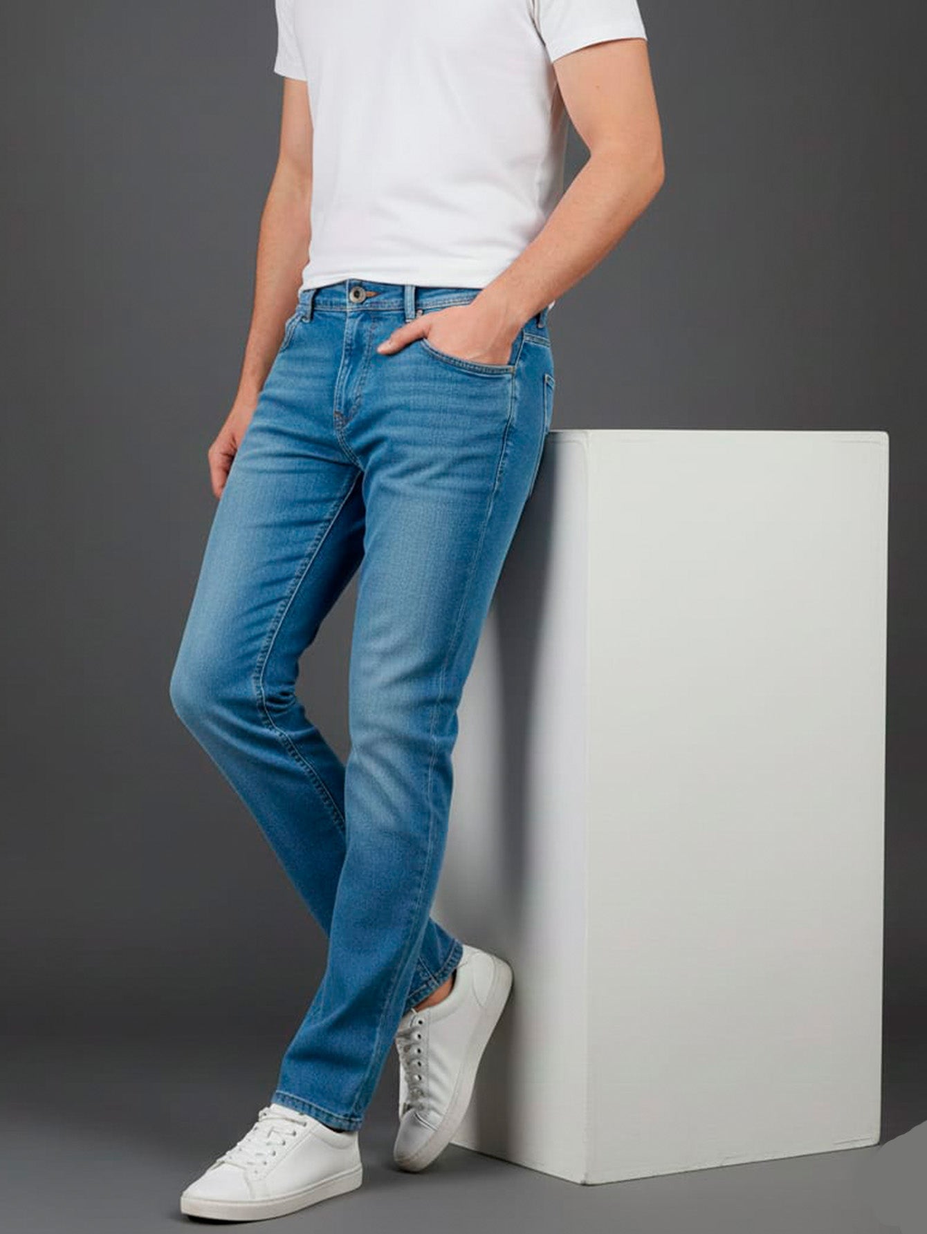 Calça Denim Corte Reto