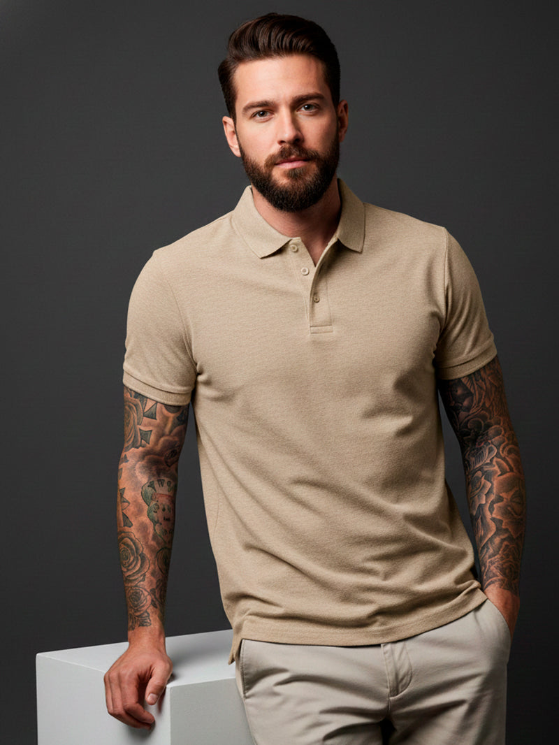 Camisa POLO Básica de Verão com Gola Clássica e Manga Curta Confortável e Respirável