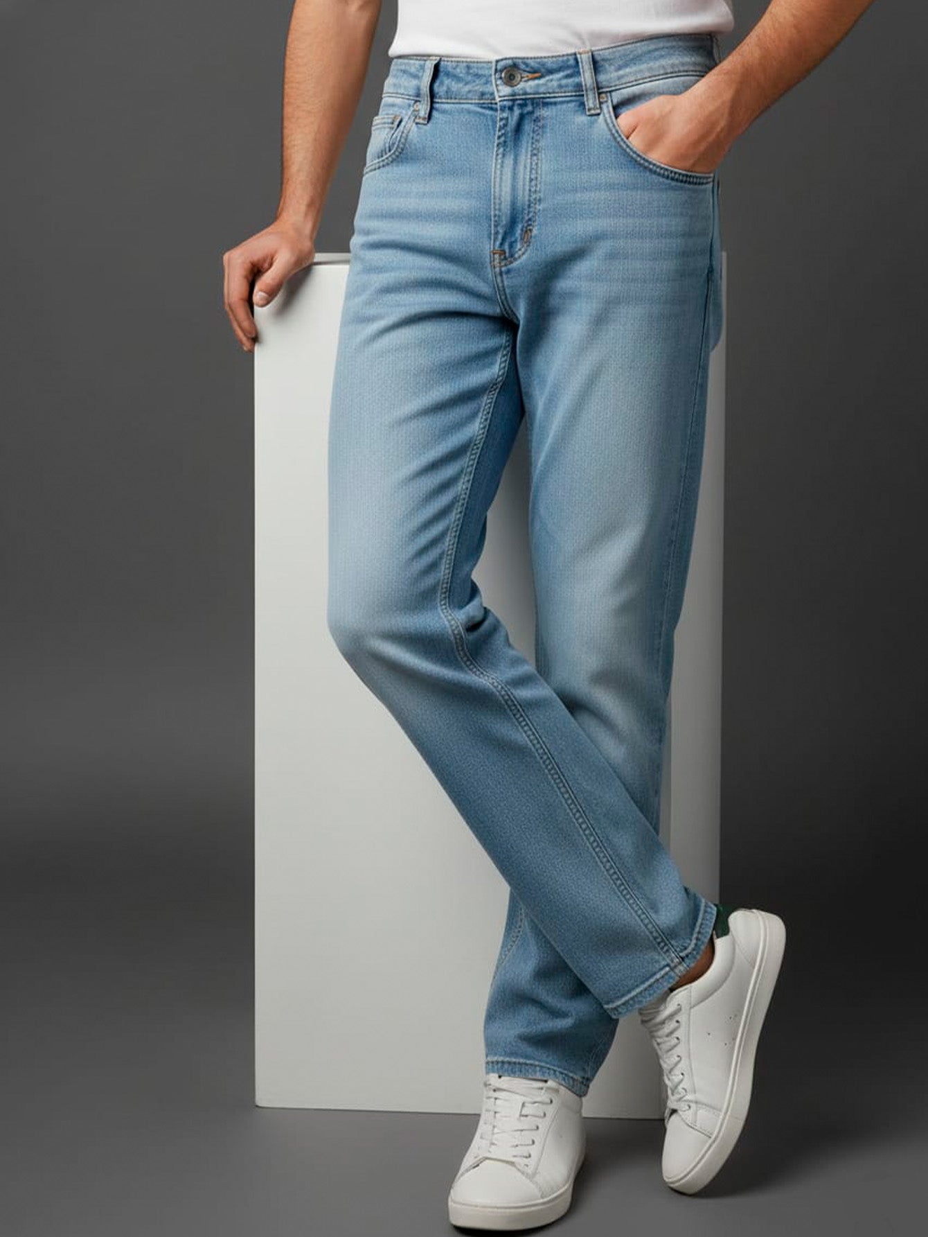 Calça Jeans Masculina Tradicional Vestir Reta Folgada Top Qualidade