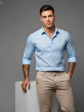 Camisa Social Masculina Slim Fit Manga Longa Listrada