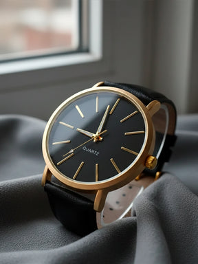 Relógio Social Masculino Premium – Analógico de Quartzo com Pulseira de Couro | Elegância e Sofisticação em Cada Detalhe