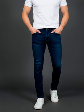 Calça Denim Slim Masculina Com Elastano