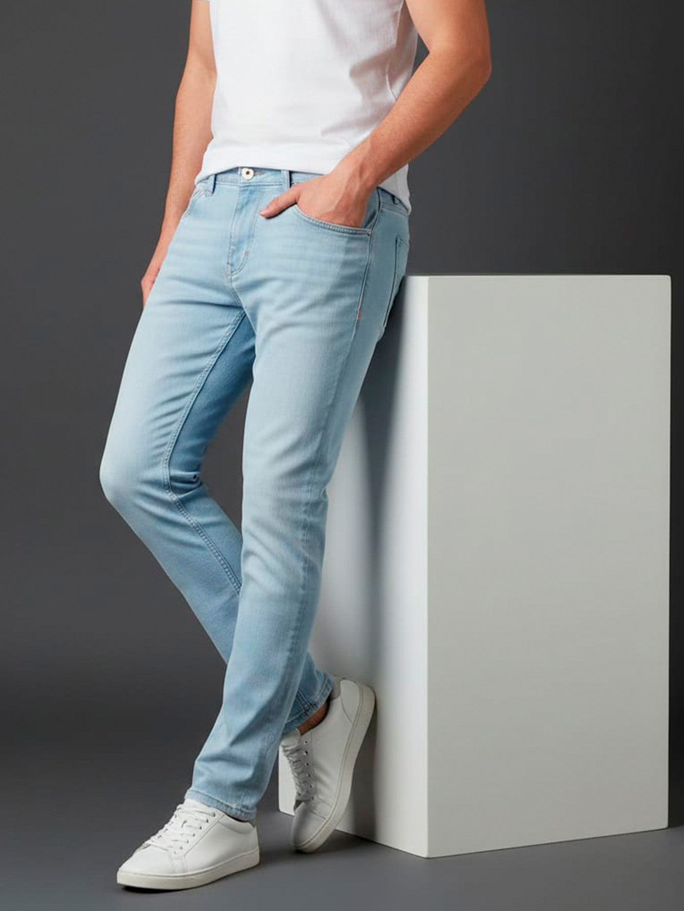 Calça Denim Corte Reto