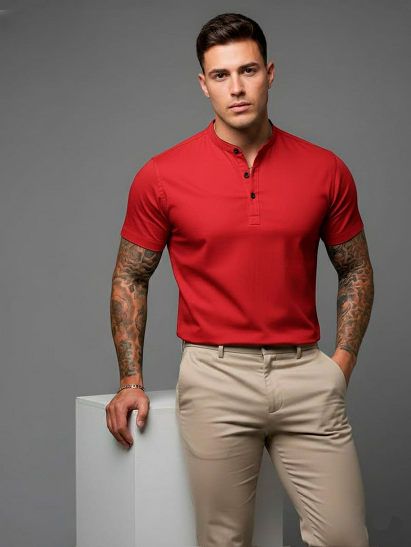 Homme Camisa Polo Gola Alta