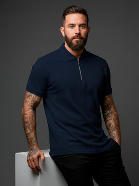 Camisa masculina de manga curta com gola polo