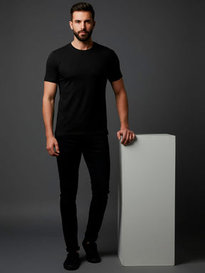 Camiseta Texturizada Casual Básica Reta Texturizada Malha Premium