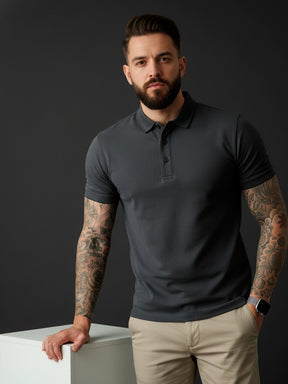 Camisa POLO Básica de Verão com Gola Clássica e Manga Curta Confortável e Respirável