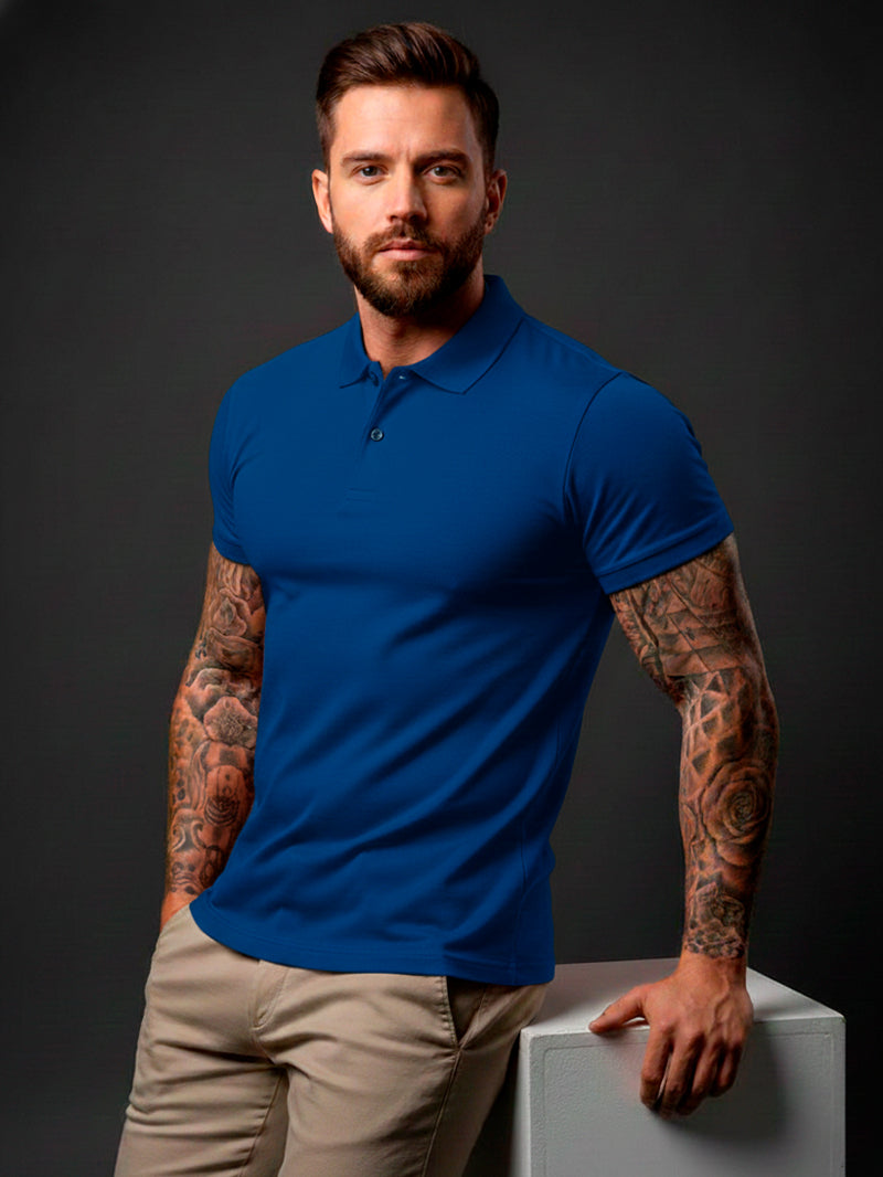 Camisa POLO Básica de Verão com Gola Clássica e Manga Curta Confortável e Respirável