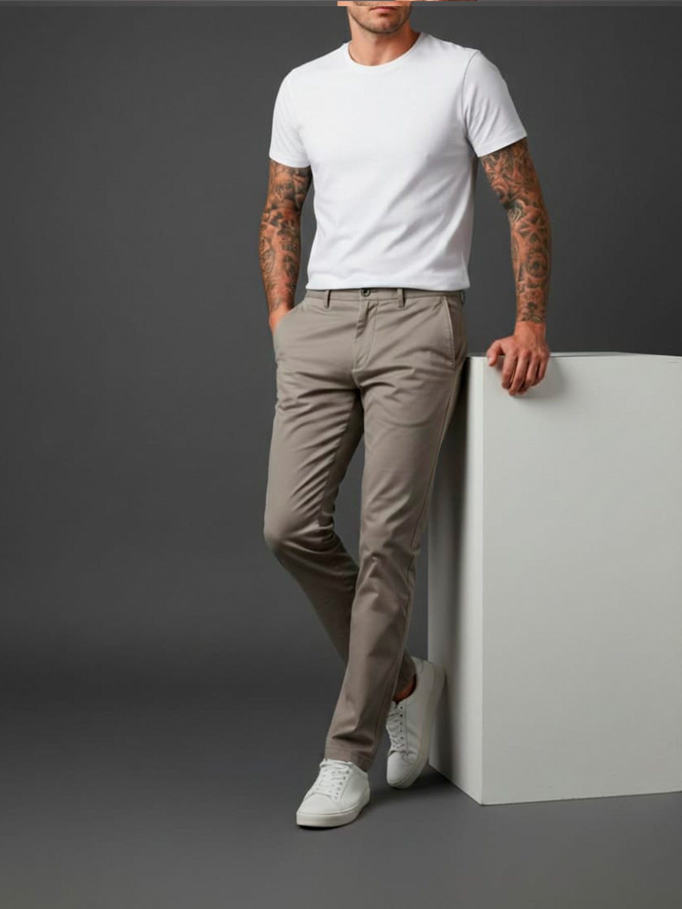 Calças Sarja Masculina Alfaiataria Esporte Fino