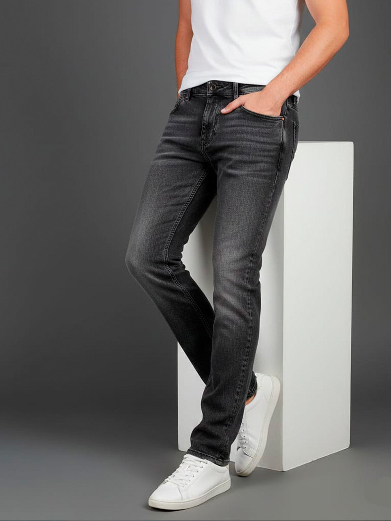 Calça Denim Corte Reto