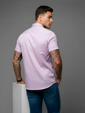 Camisa casual de manga curta com botões