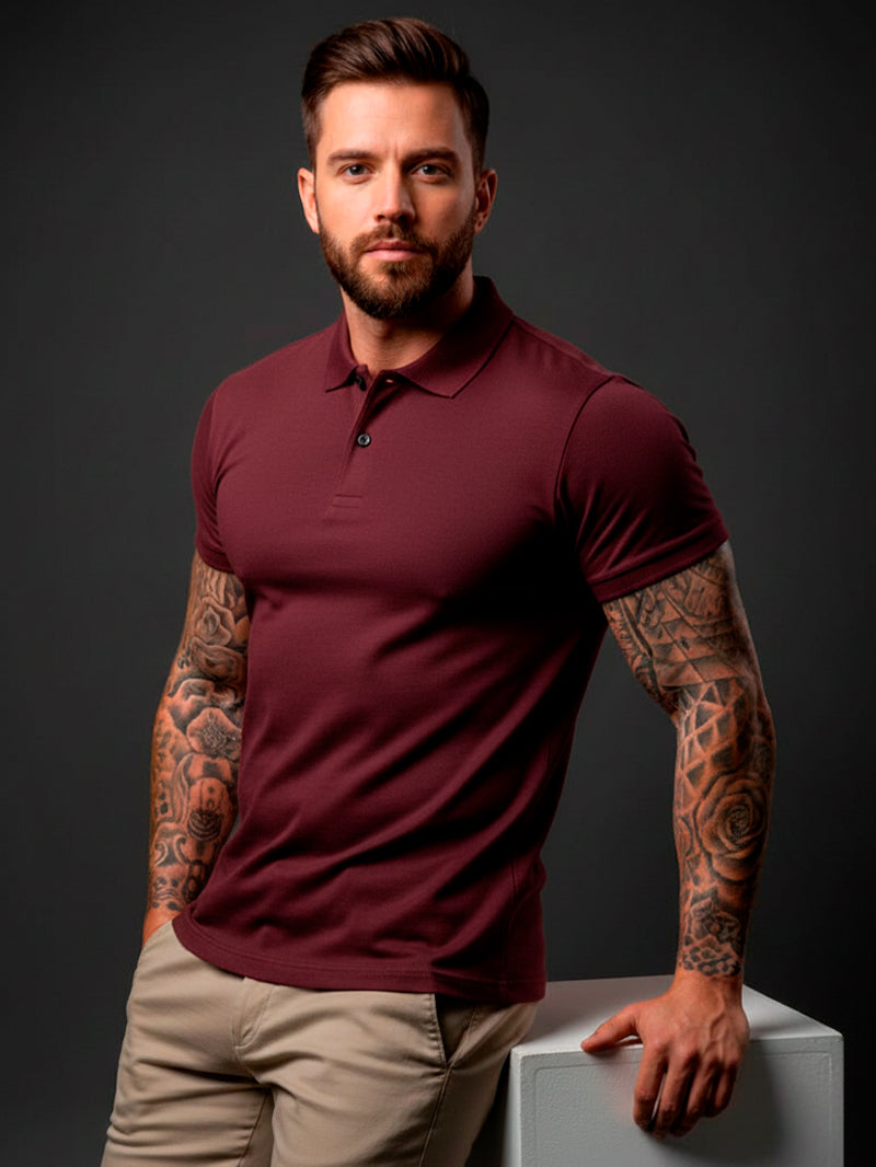 Camisa POLO Básica de Verão com Gola Clássica e Manga Curta Confortável e Respirável