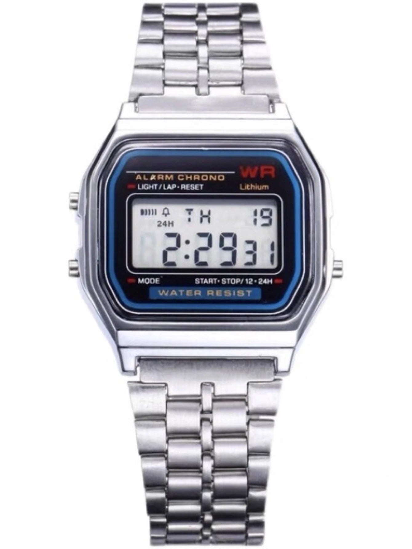 Relógio Vintage Pulseira de Metal Dourado Iluminado Cronógrafo Aço Inoxidável