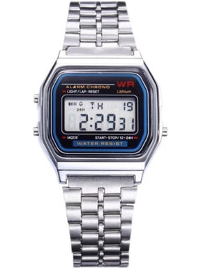 Relógio Vintage Pulseira de Metal Dourado Iluminado Cronógrafo Aço Inoxidável