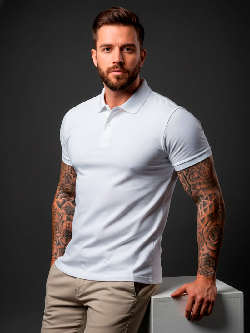 Camisa POLO Básica de Verão com Gola Clássica e Manga Curta Confortável e Respirável