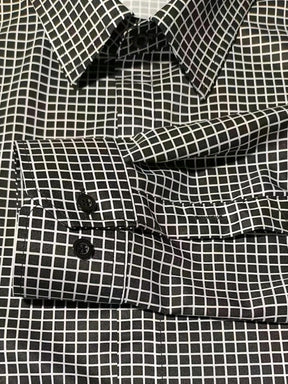 Camisa Casual de Manga Longa Xadrez Retrô Clássica