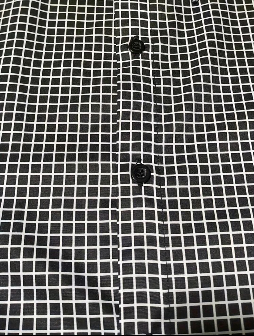 Camisa Casual de Manga Longa Xadrez Retrô Clássica