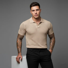 Tricot luxo camisa masculina